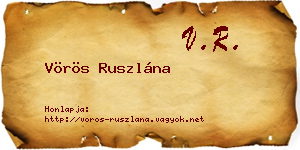 Vörös Ruszlána névjegykártya